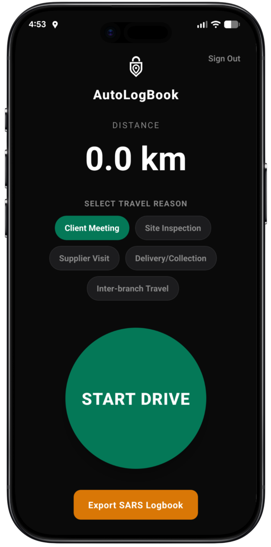 SARS AutoLogBook App Preview